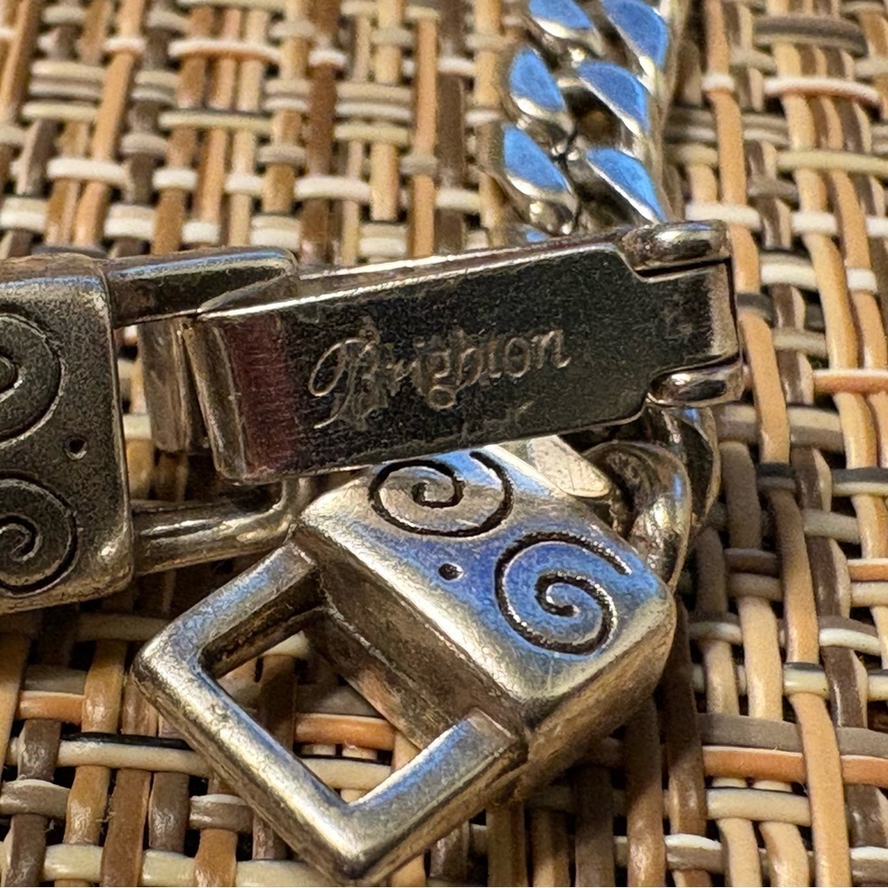 Brighton Sisters ID Bracelet Retired Silver-Plated Heart Link 7.75” - Picture 7 of 11
